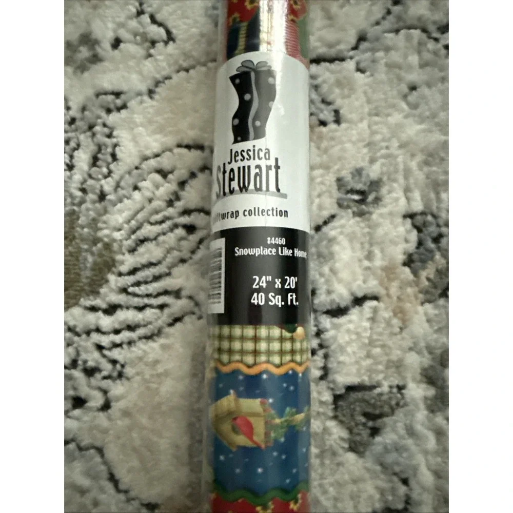 Jessica Stewart Wrapping Paper Snowplace Like Home 24 X 20 Country Winter Floral